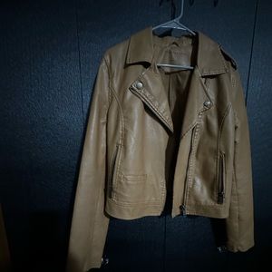 Aeropostale pleather jacket, tan, size large